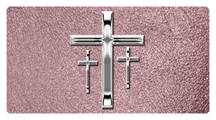 542 DSC700-517-SL-SH-OR Silver 3 Crosses Shimmer Orchid